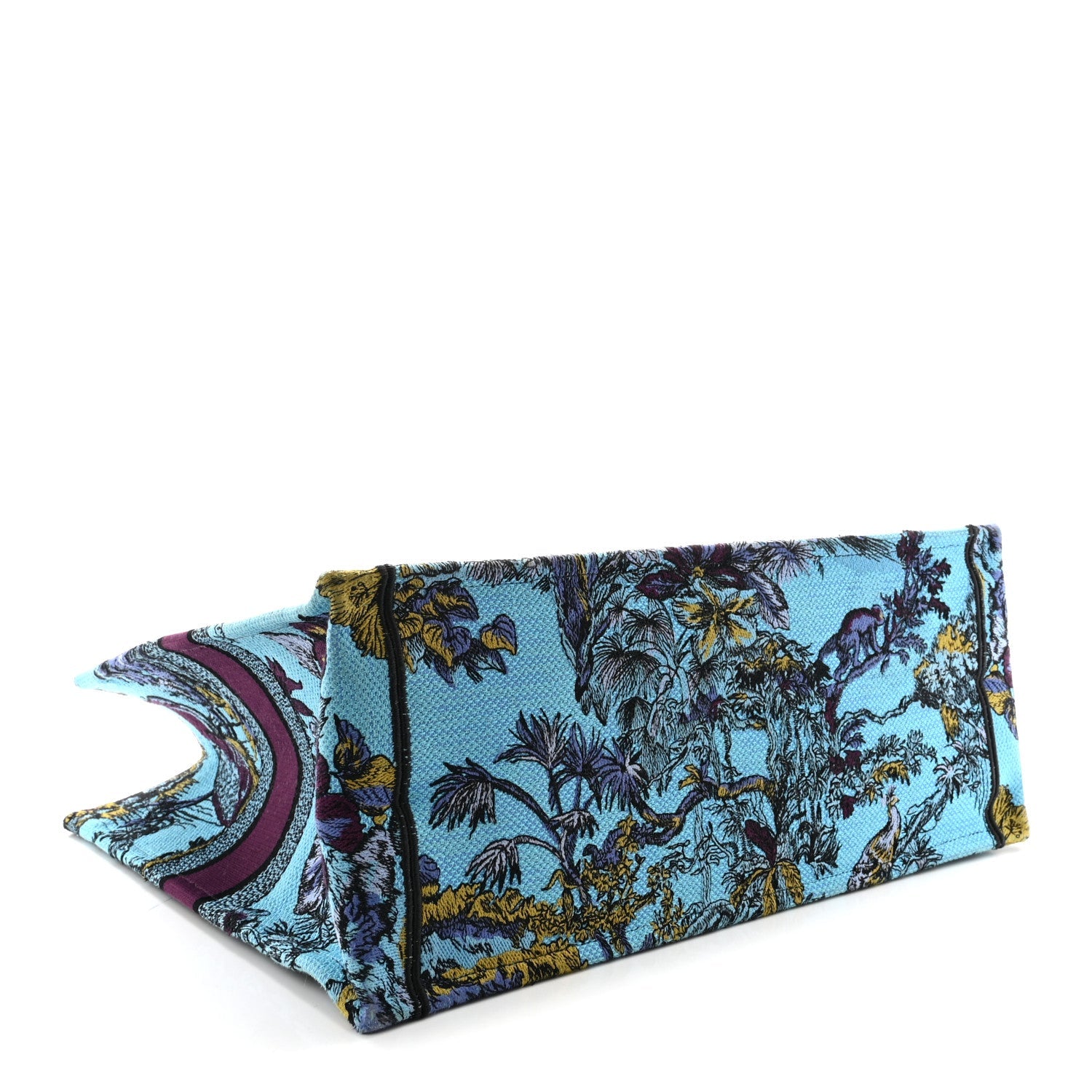 Canvas Embroidered Large Toile de Jouy Voyage Book Tote Celestial Blue £¨ Direct shipment via from wholesalehk.shop