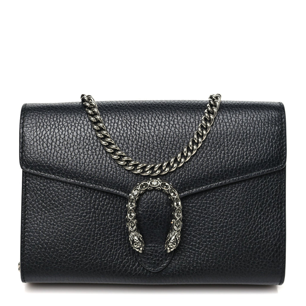 Calfskin Mini Dionysus Chain Wallet Black wholesalehk.shop