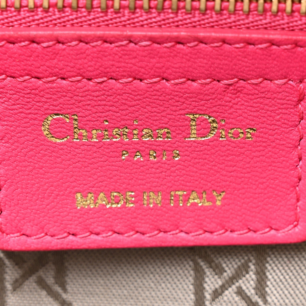 Lambskin Cannage Medium Lady Dior Fuchsia wholesalehk.shop