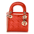 Patent Cannage Mini Lady Dior Orange wholesalehk.shop