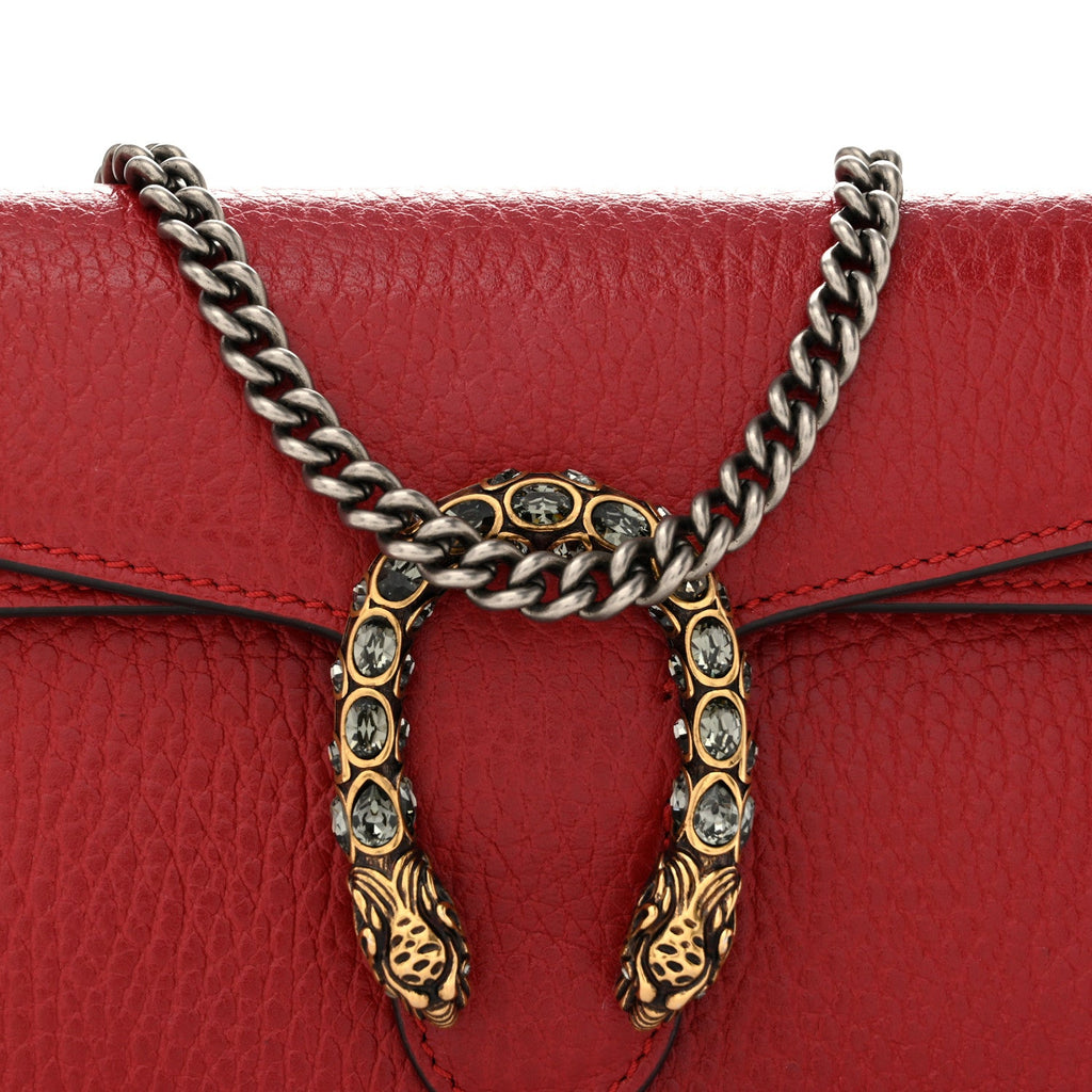 Calfskin Swarovski Crystal Super Mini Dionysus Shoulder Bag Hibiscus Red wholesalehk.shop