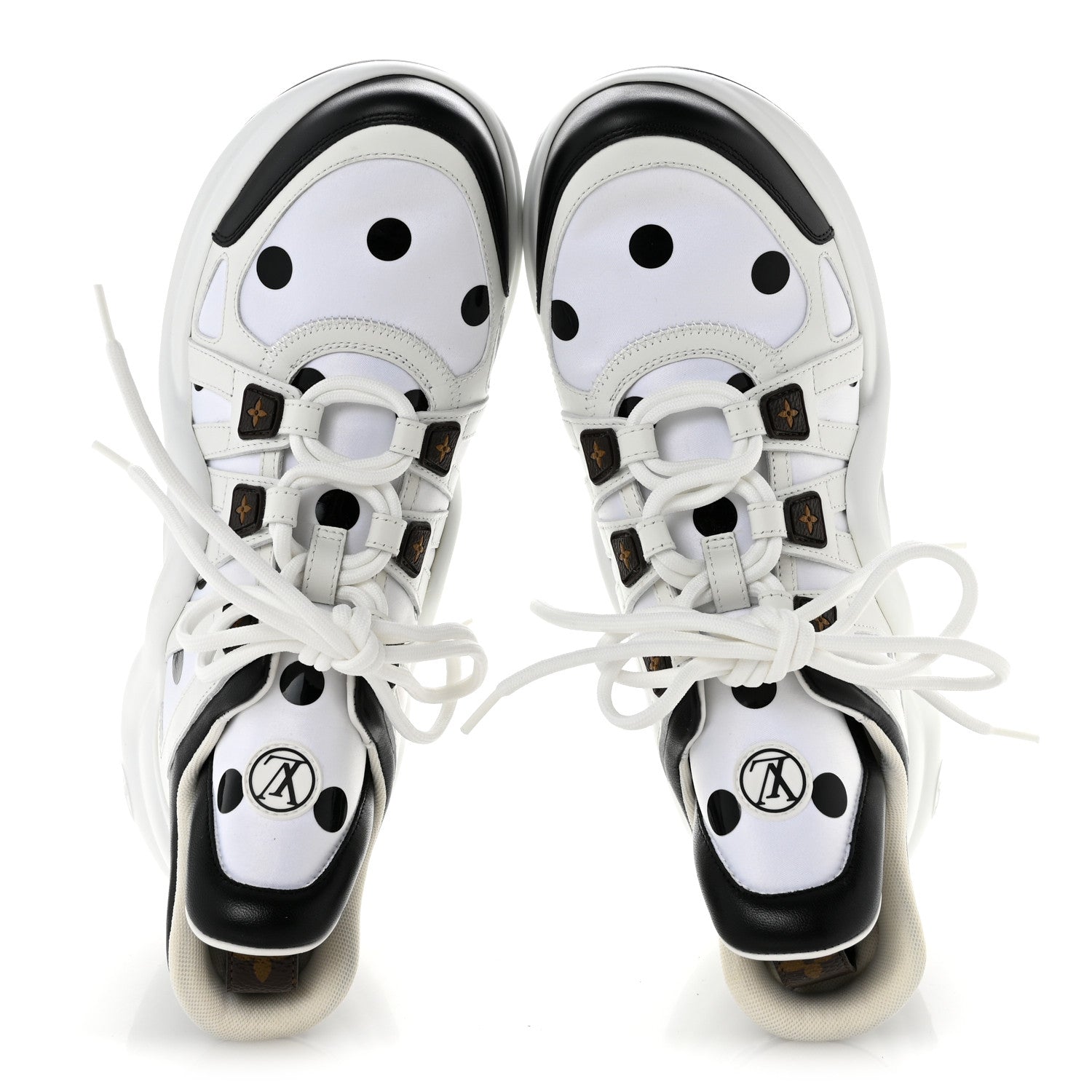 Calfskin Satin Printed Polka Dot Monogram LV Archlight Sneakers 39.5 White £¨ Direct shipment via from wholesalehk.shop