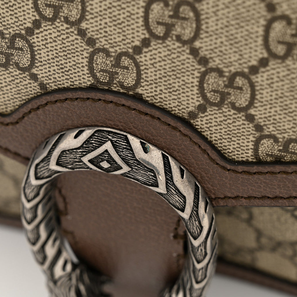 GG Supreme Monogram Textured Dollar Calfskin Top Handle Dionysus Shoulder Bag Beige Ebony New Acero wholesalehk.shop