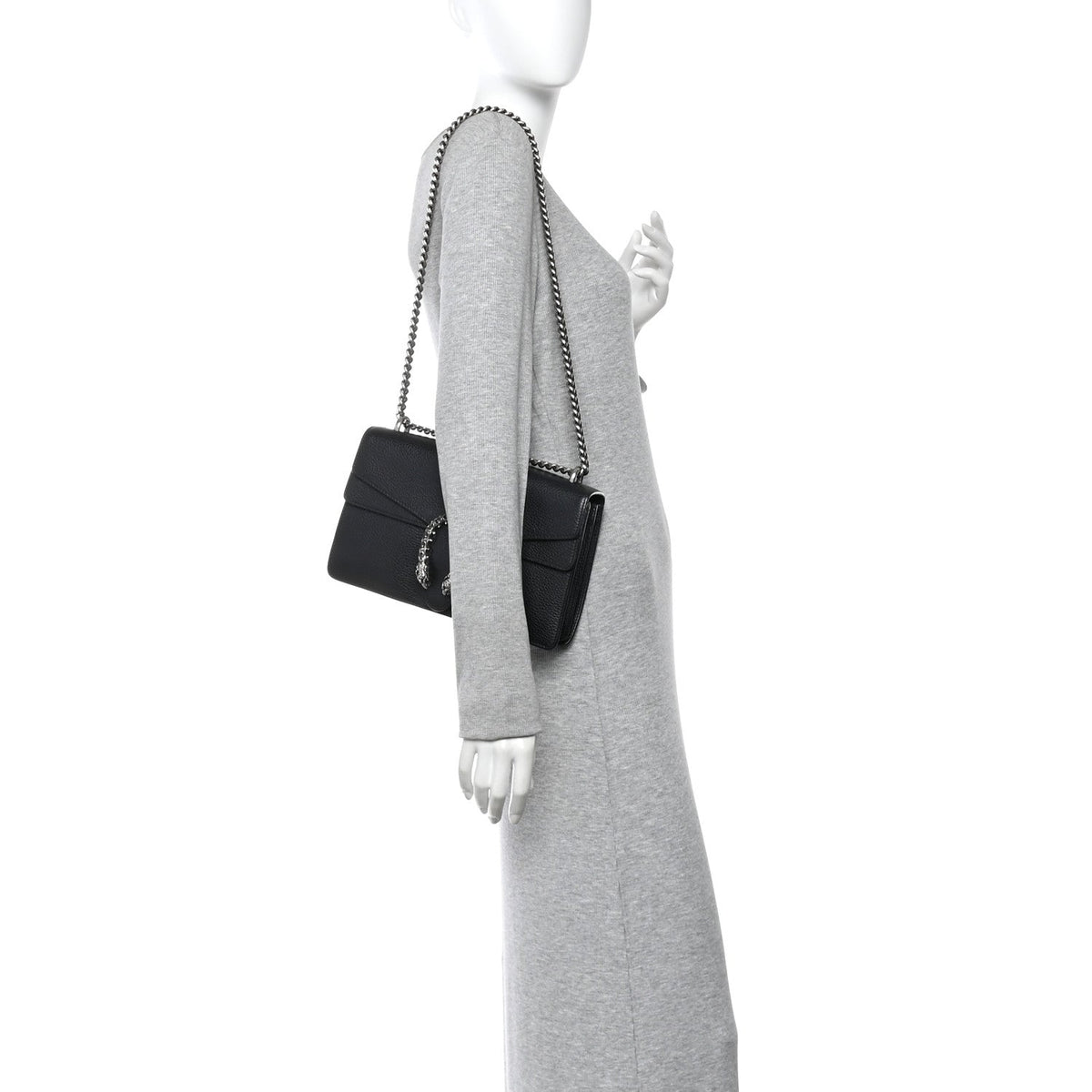 Pebbled Calfskin Small Dionysus Shoulder Bag Black wholesalehk.shop