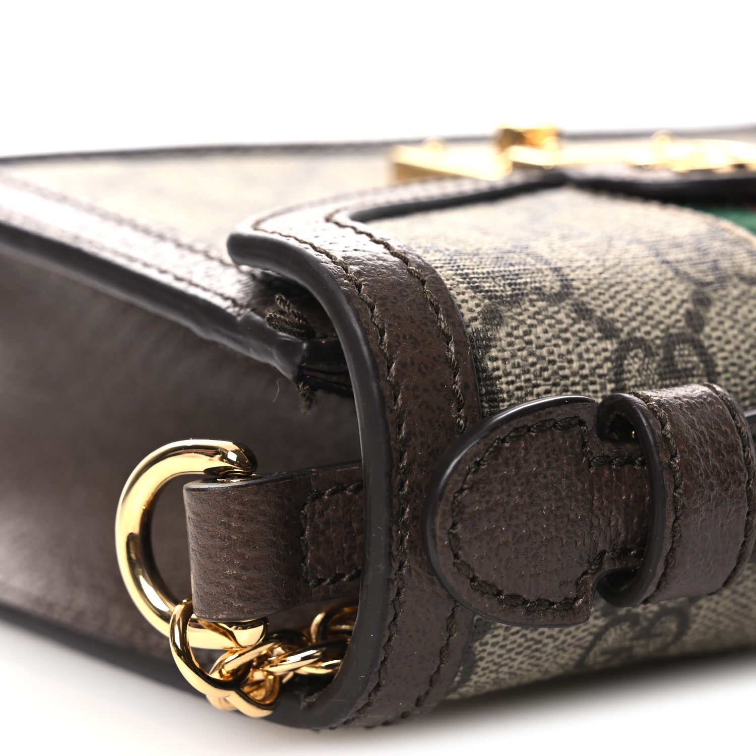 GG Supreme Monogram Textured Dollar Calfskin Web Mini Ophidia Padlock Top Handle Chain Shoulder Bag Beige Ebony New Acero £¨ Direct shipment via from wholesalehk.shop