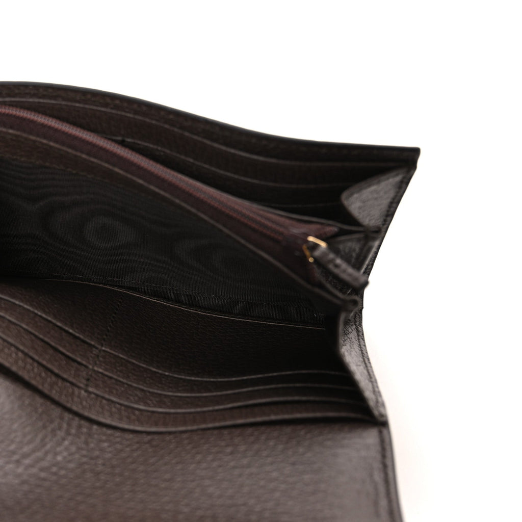 GG Supreme Monogram Web Ophidia Continental Wallet Brown wholesalehk.shop