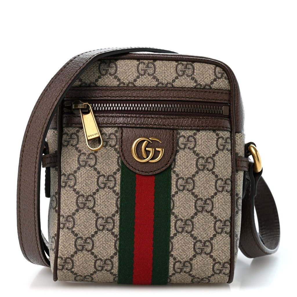 GG Supreme Monogram Web Mini Ophidia Messenger Brown wholesalehk.shop
