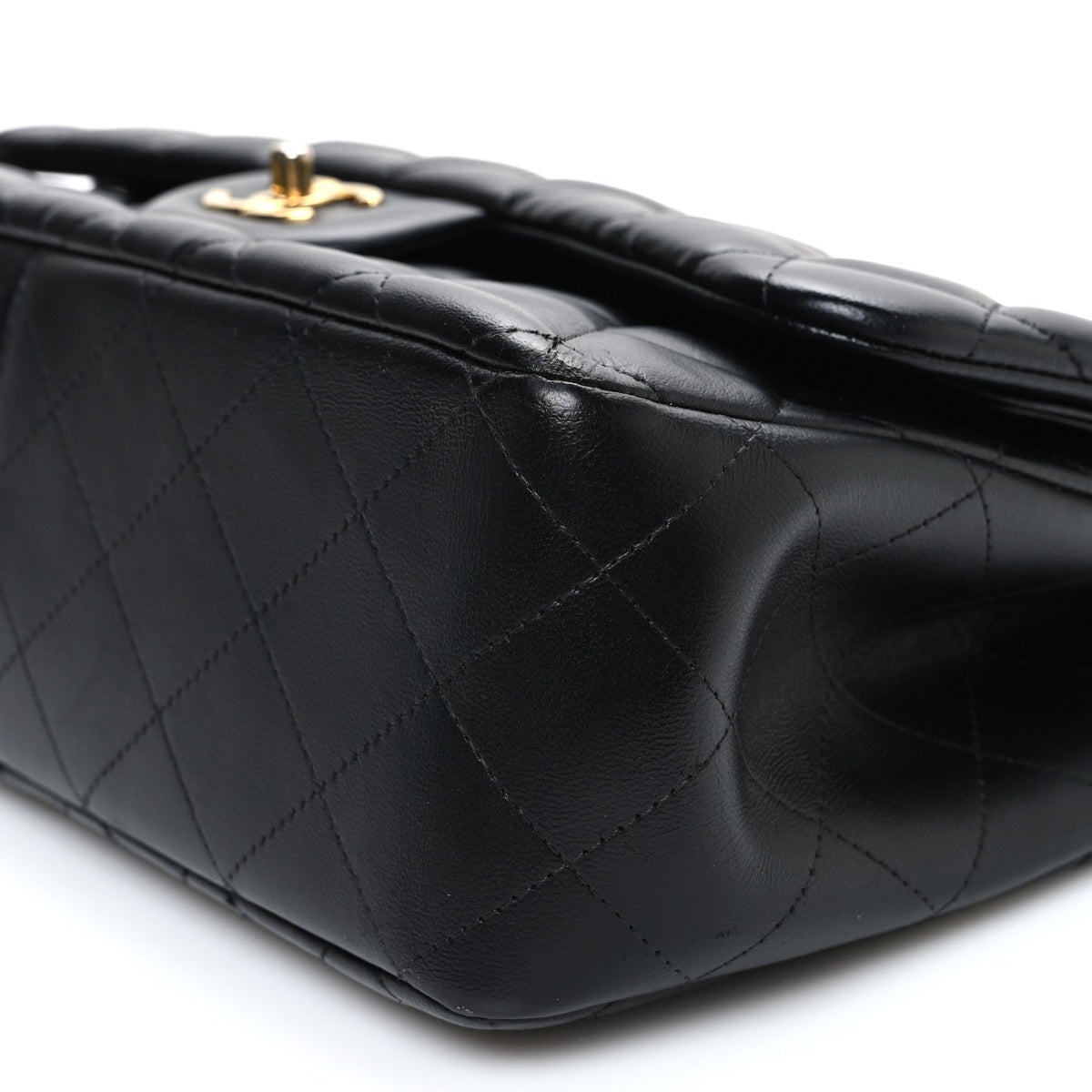 Lambskin Quilted Jumbo Double Flap Black wholesalehk.shop
