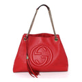 Pebbled Calfskin Medium Soho Chain Shoulder Bag Tabasco Red wholesalehk.shop