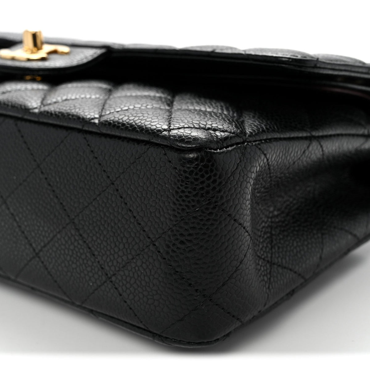 Caviar Quilted Medium Double Flap Black wholesalehk.shop