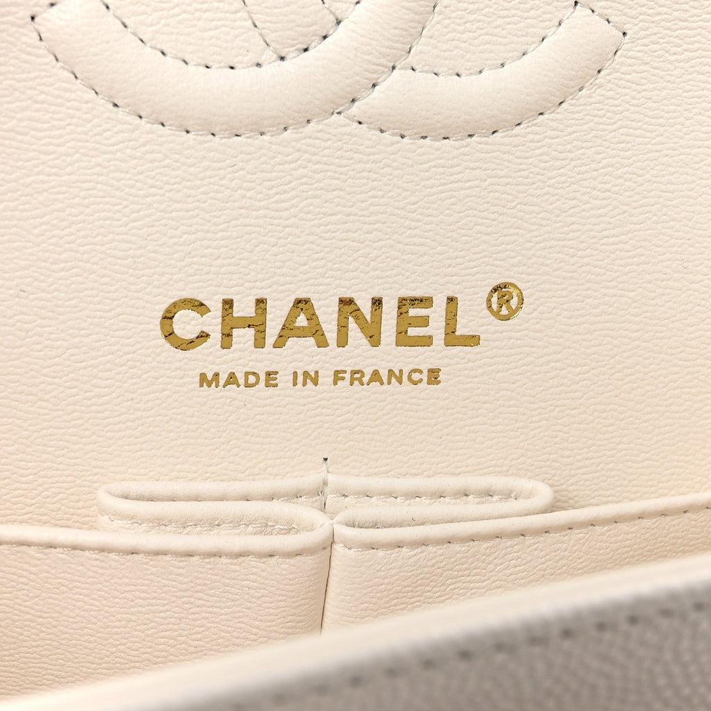 Caviar Quilted Small Double Flap White wholesalehk.shop