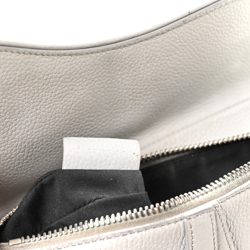 Grained Calfskin Mens Mini Saddle Bag Gray wholesalehk.shop