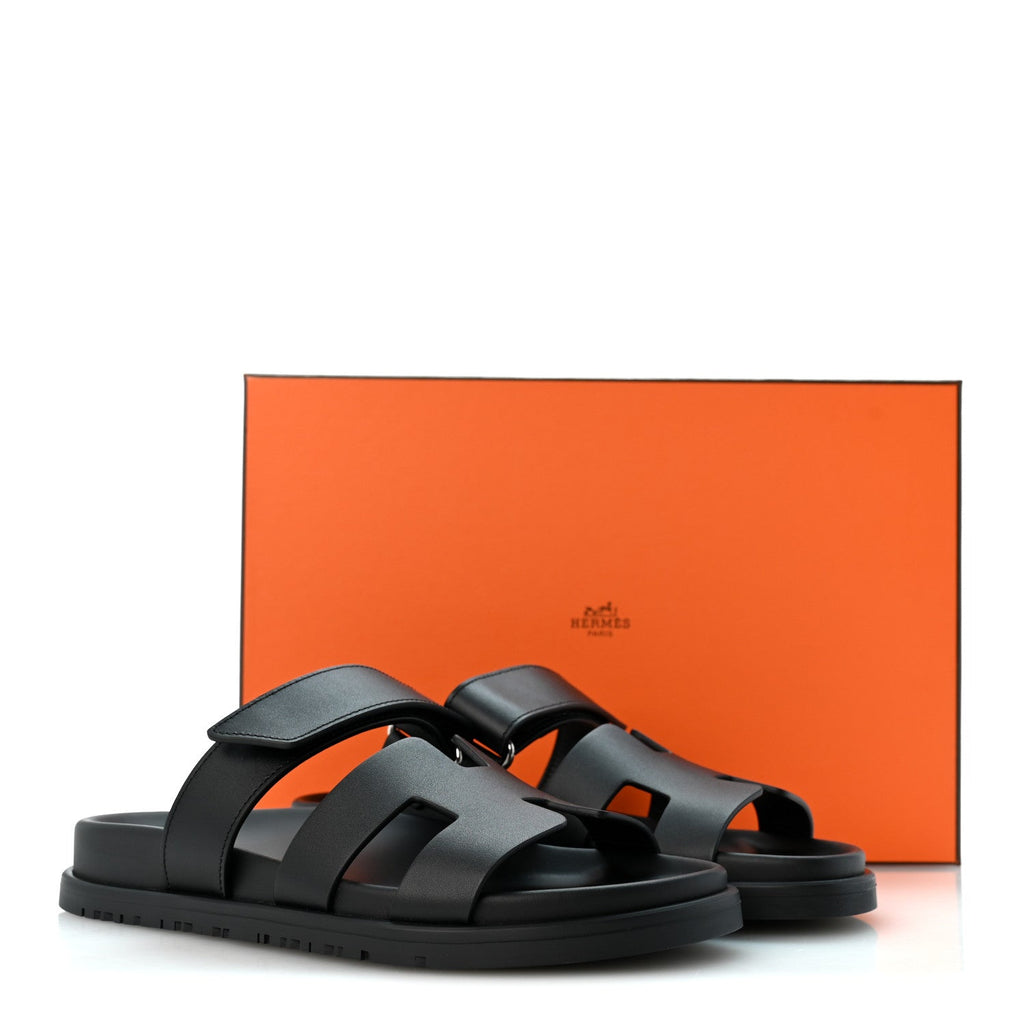 Calfskin Womens Chypre Sandals 36.5 Black wholesalehk.shop