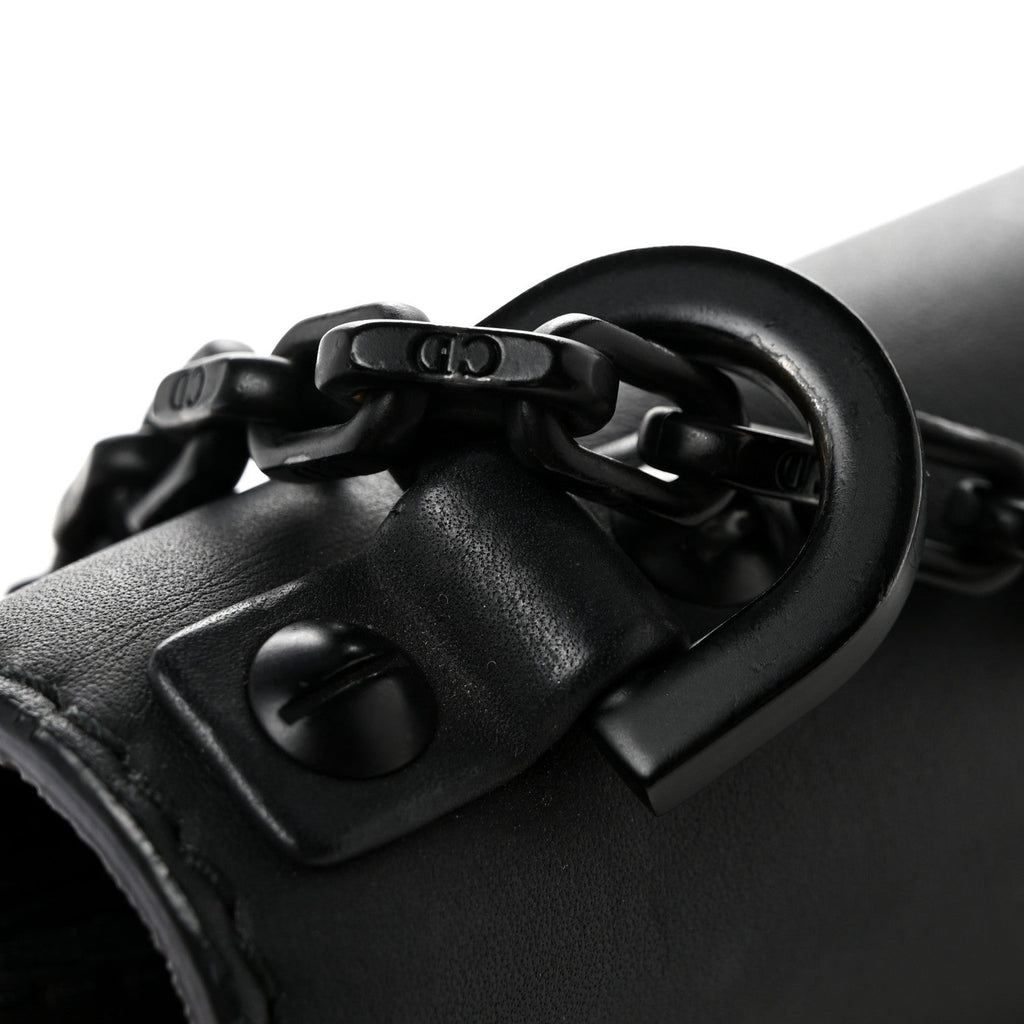 Ultra Matte Calfskin J'Adior Chain Flap Bag Black wholesalehk.shop