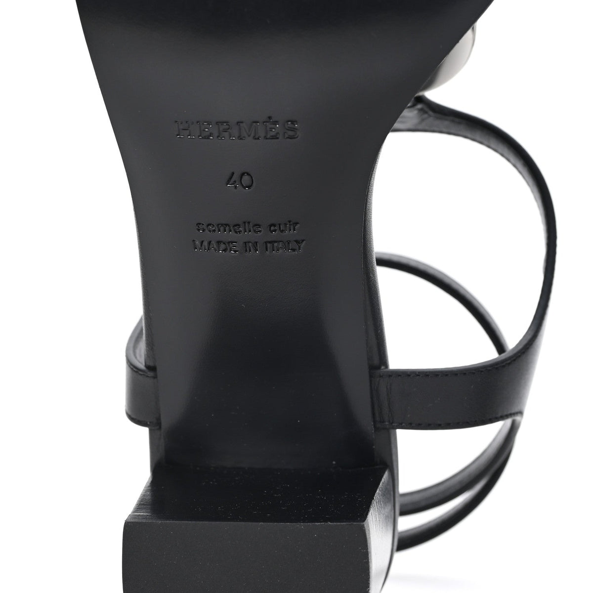 Calfskin Miramar 50 Sandals 40 Black wholesalehk.shop