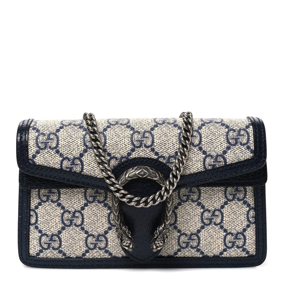 GG Supreme Monogram Textured Dollar Calfskin Super Mini Dionysus Shoulder Bag Beige Blue wholesalehk.shop