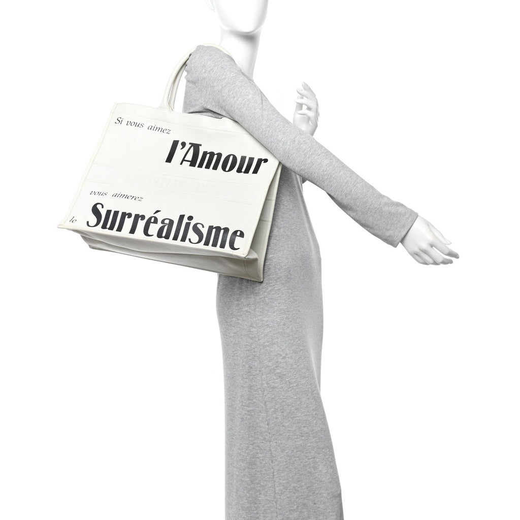 Calfskin Large Surrealism Book Tote Ivory £¨ Direct shipment via from wholesalehk.shop