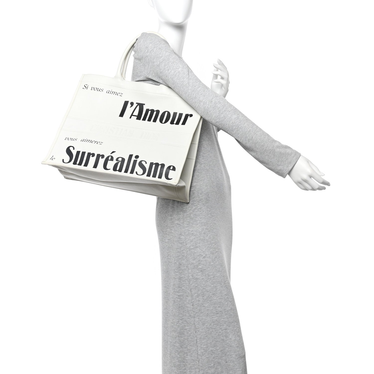 Calfskin Large Surrealism Book Tote Ivory £¨ Direct shipment via from wholesalehk.shop
