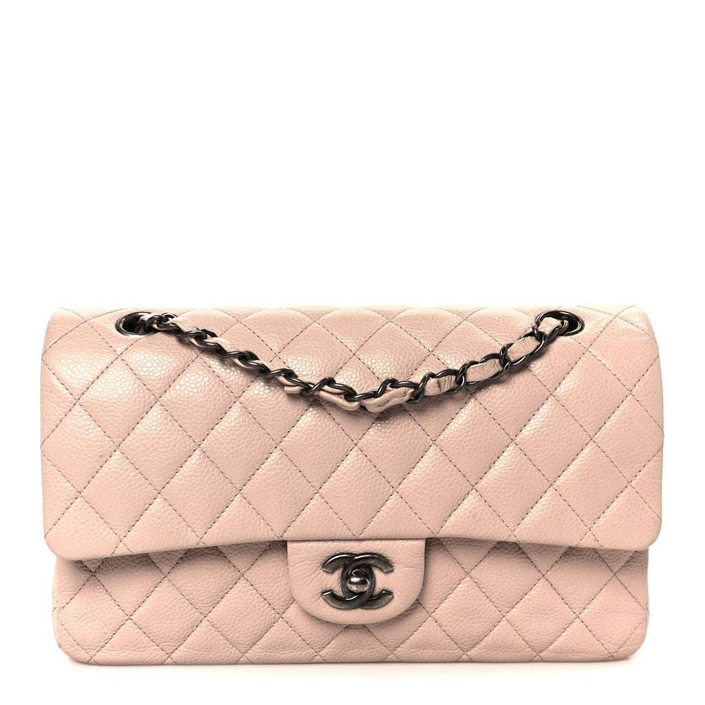 Caviar Quilted Medium Double Flap Light Pink wholesalehk.shop