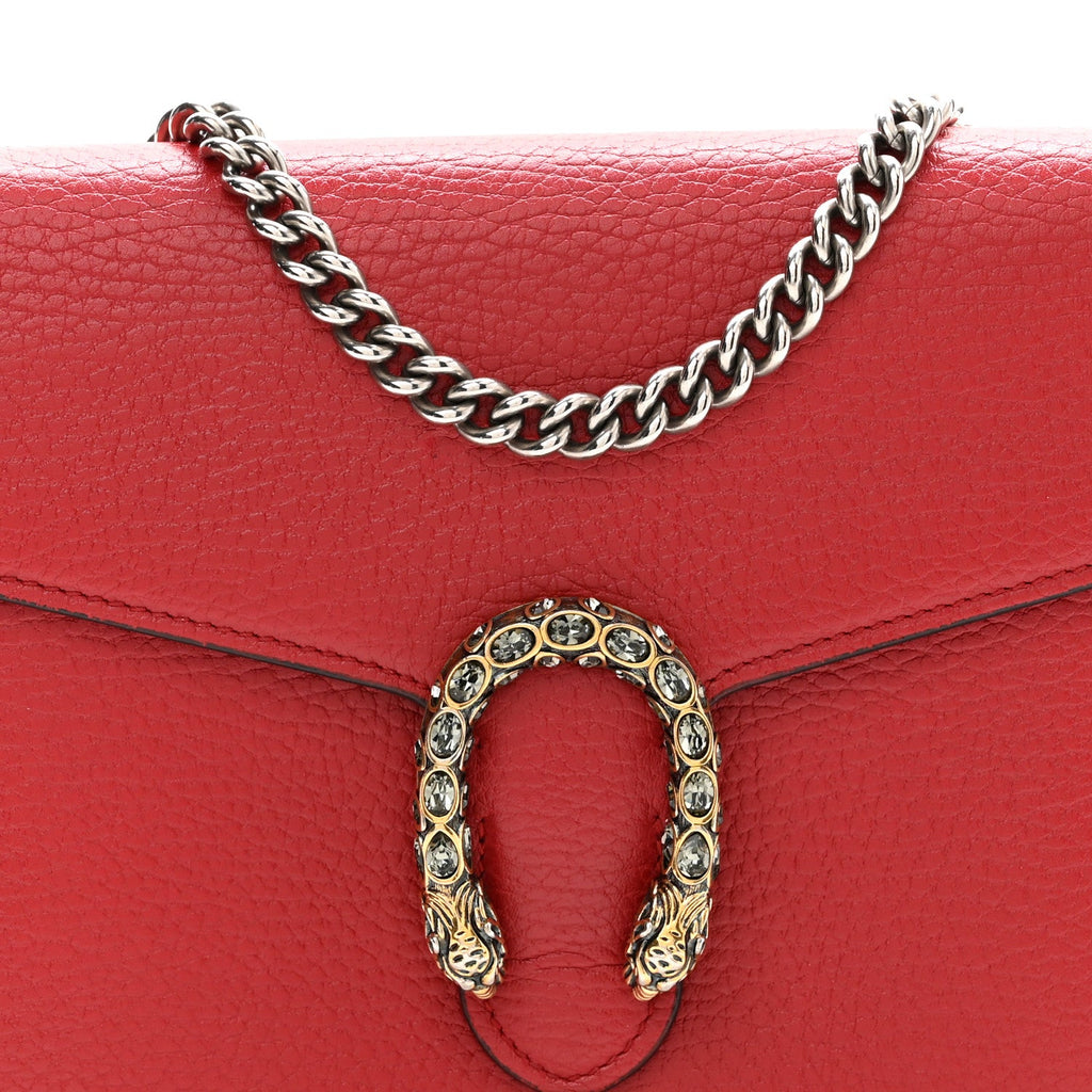 Calfskin Mini Dionysus Chain Wallet Hibiscus Red wholesalehk.shop