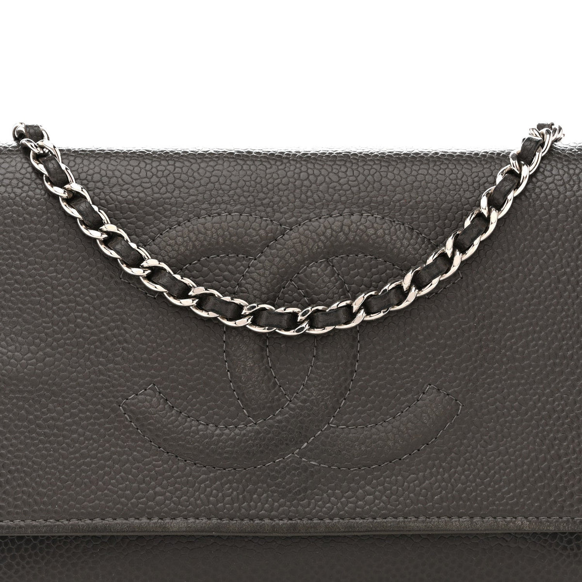Caviar Timeless CC Wallet on Chain WOC Grey wholesalehk.shop