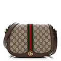 GG Supreme Monogram Web Small Ophidia Flap Messenger Bag Brown wholesalehk.shop