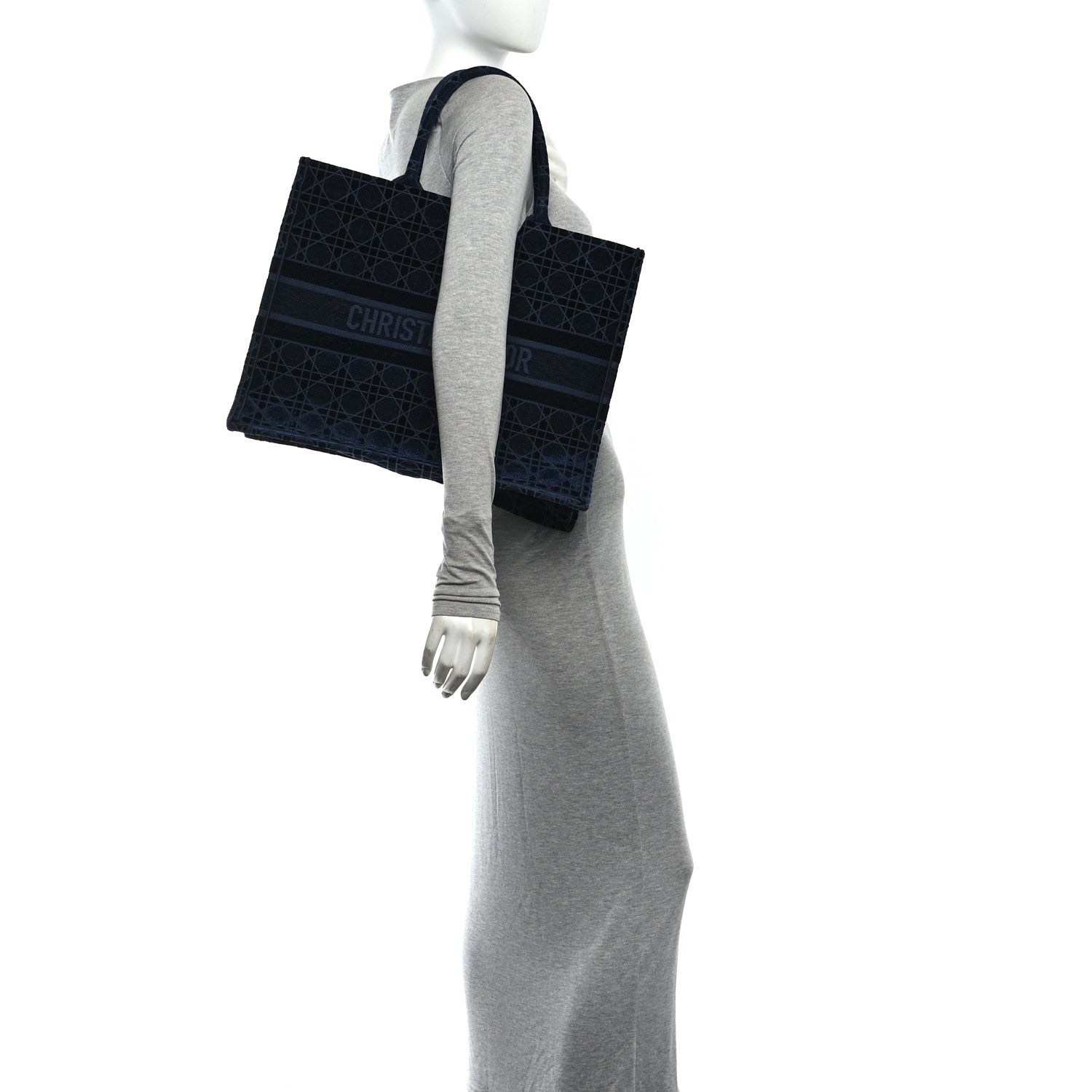 Velvet Cannage Large Book Tote Navy Blue £¨ Direct shipment via from wholesalehk.shop