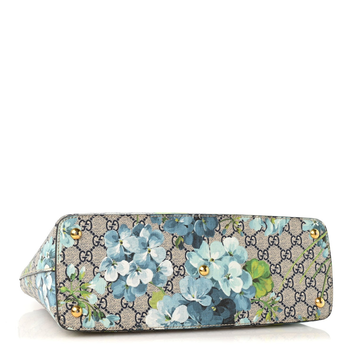 GG Supreme Monogram Blooms Small Zip Top Tote Beige Blue Navy Hibiscus Red wholesalehk.shop