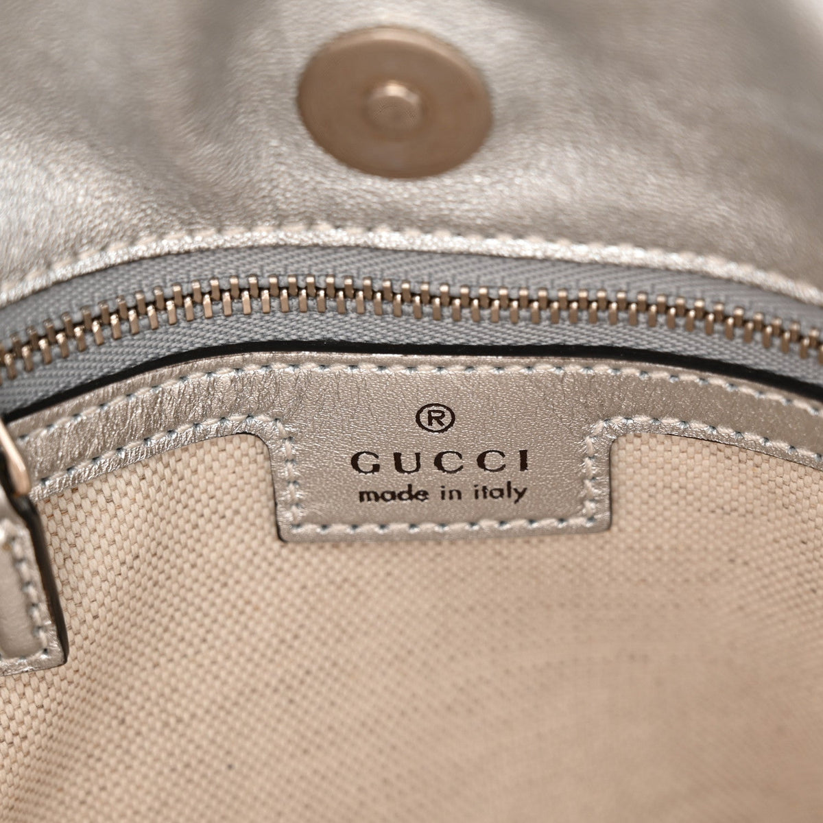 Sakai Be Green Calfskin Diagonal Stitched Small Blondie Tote Silver wholesalehk.shop