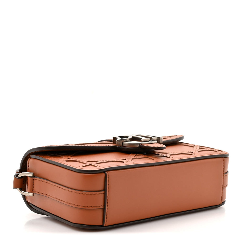 Calfskin Cosmo Laser Cut Cannage Mini Dior Charm Bag Cognac wholesalehk.shop