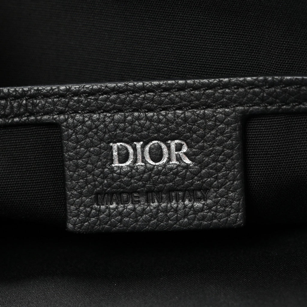 Grained Calfskin Saddle Messenger Bag Black wholesalehk.shop
