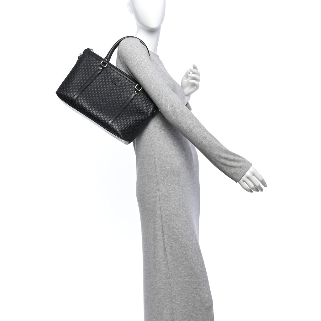 Soft Microguccissima Small Zippered Satchel Black £¨ Direct shipment via from wholesalehk.shop