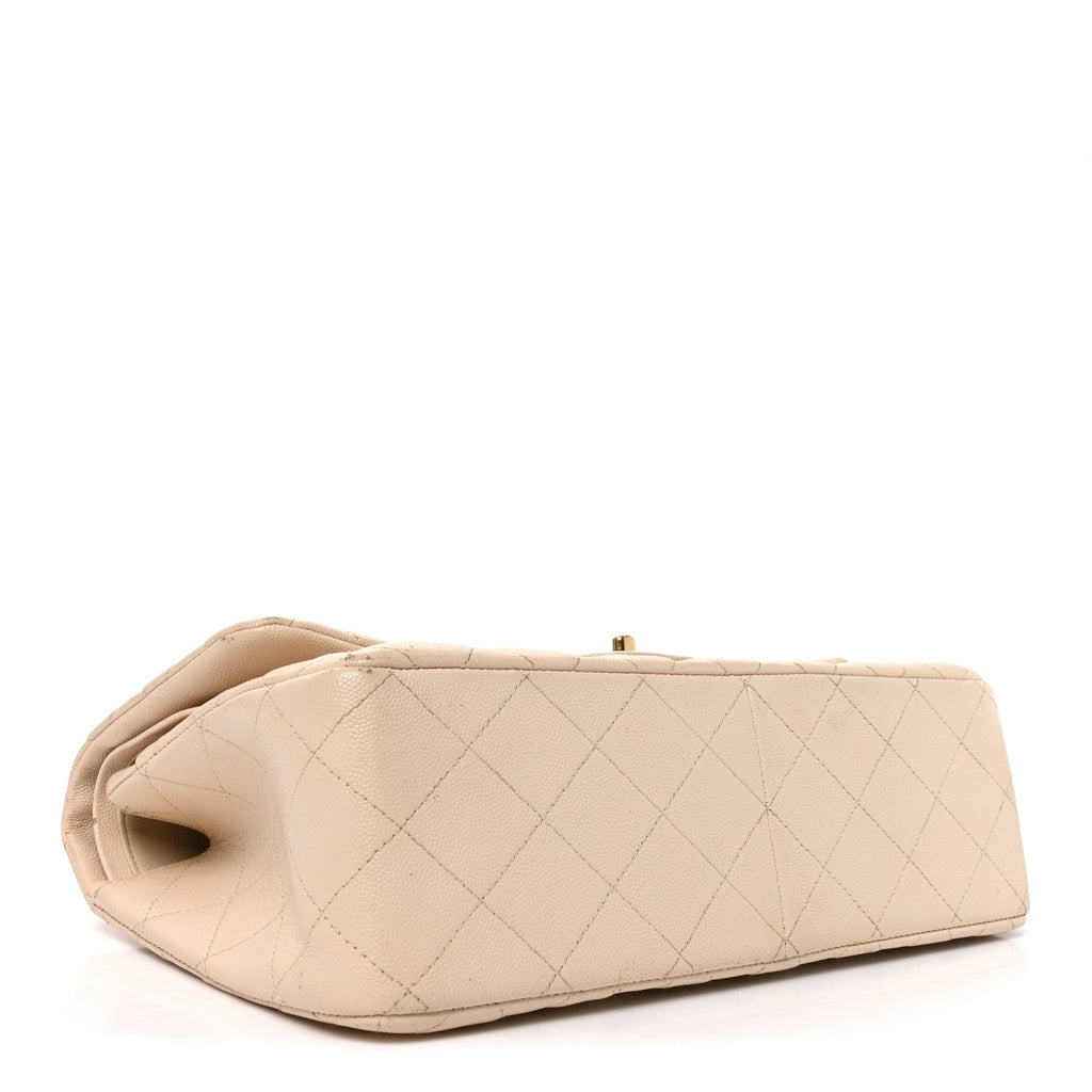 Caviar Quilted Jumbo Double Flap Beige Clair wholesalehk.shop