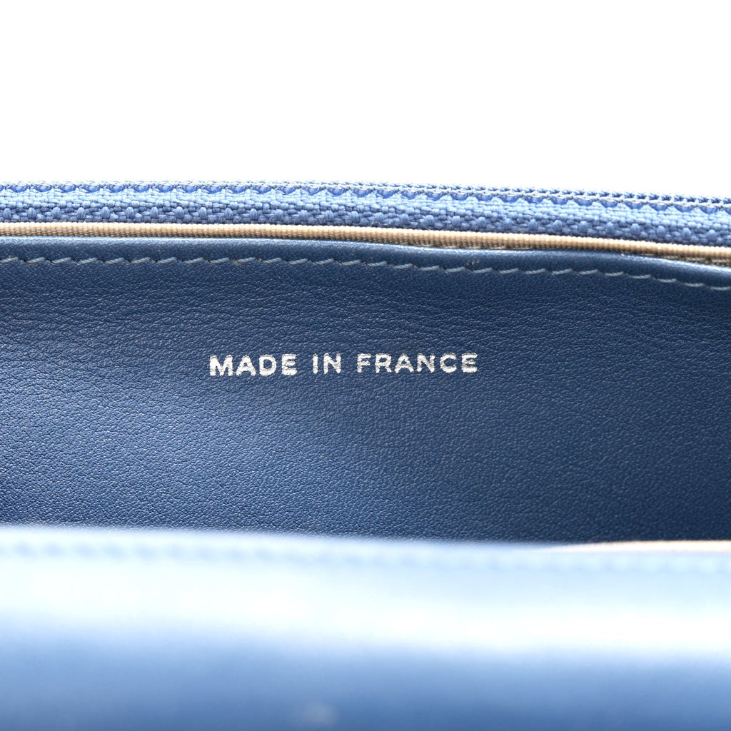 Patent Quilted Brilliant Wallet On Chain WOC Blue wholesalehk.shop