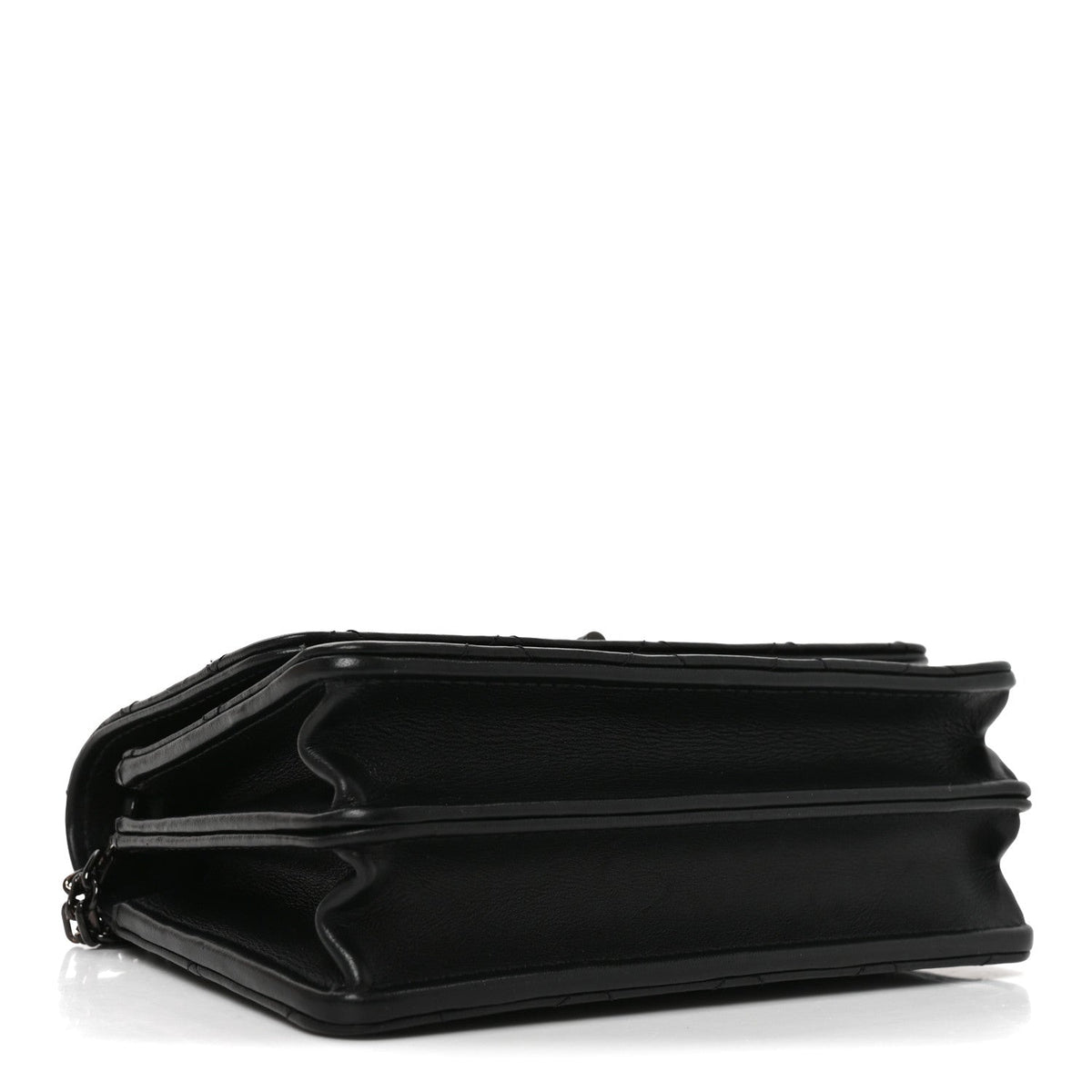 Aged Calfskin Quilted Mini Reissue Wallet On Chain WOC So Black wholesalehk.shop