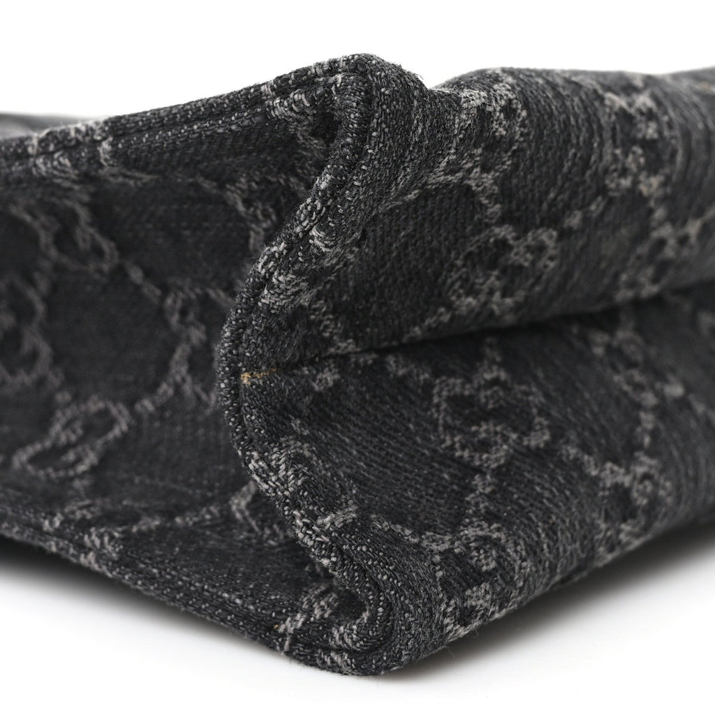 Denim Cuoio Harness GG Monogram Mini Ophidia Tote Bag Black Medium Grey wholesalehk.shop