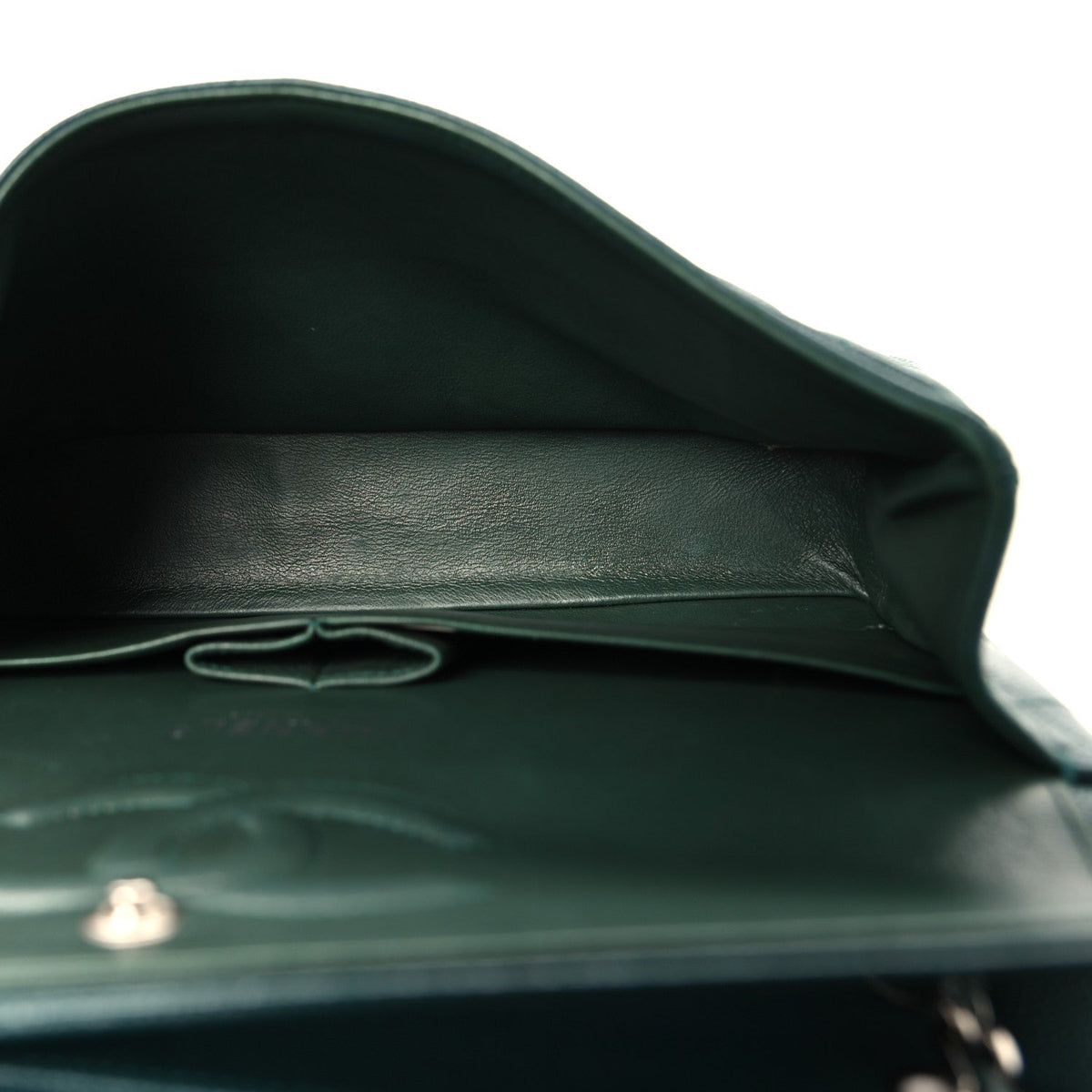 Caviar Quilted Medium Double Flap Green wholesalehk.shop