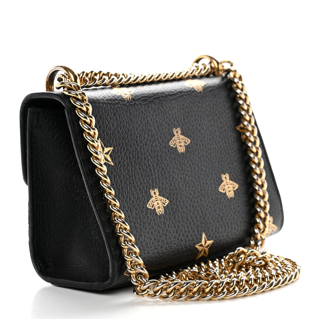 Grained Calfskin Bee Star Small Padlock Shoulder Bag Black £¨ Direct shipment via from wholesalehk.shop