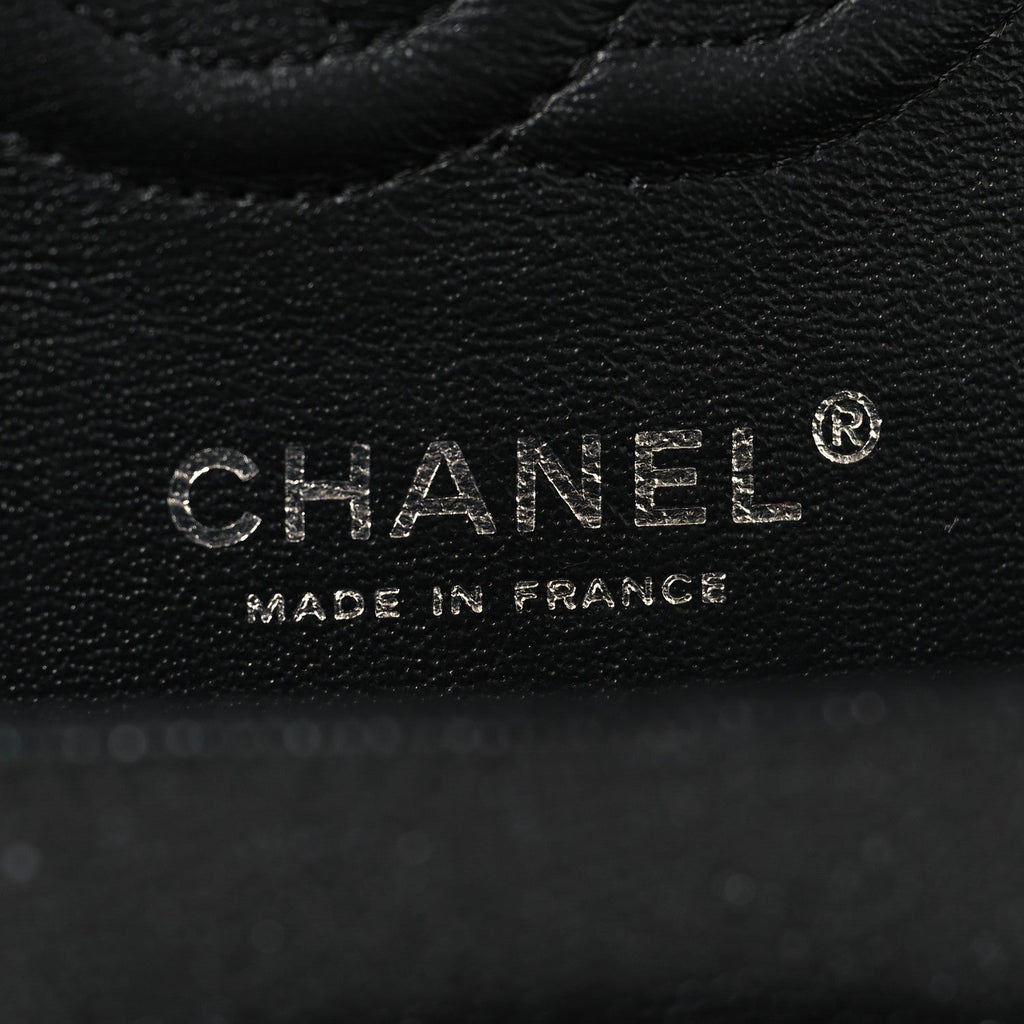Iridescent Caviar Quilted Small Double Flap Black wholesalehk.shop