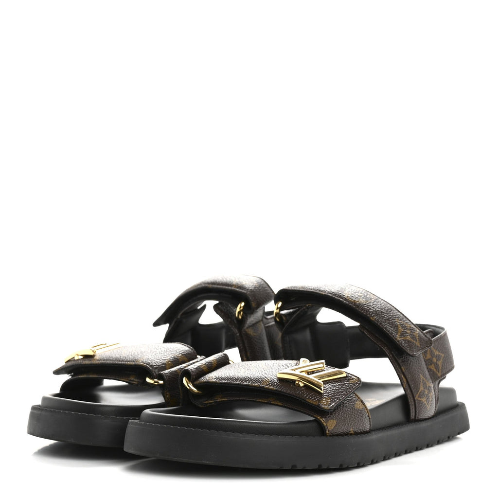 Monogram LV Sunset Comfort Flat Sandals 37.5 Cacao Brown £¨ Direct shipment via from wholesalehk.shop