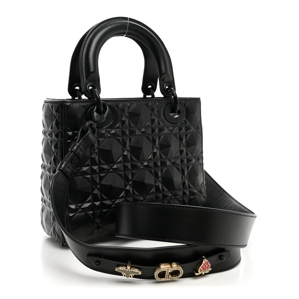 Calfskin Cannage Diamond Small My ABCDior Lady Dior Black wholesalehk.shop