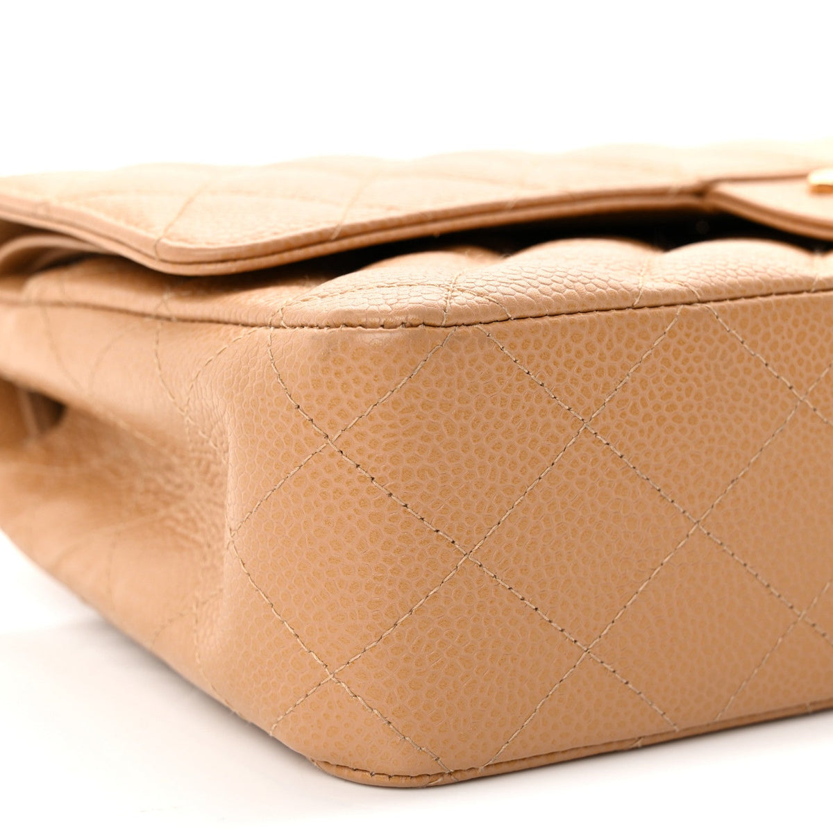 Caviar Quilted Medium Double Flap Beige wholesalehk.shop