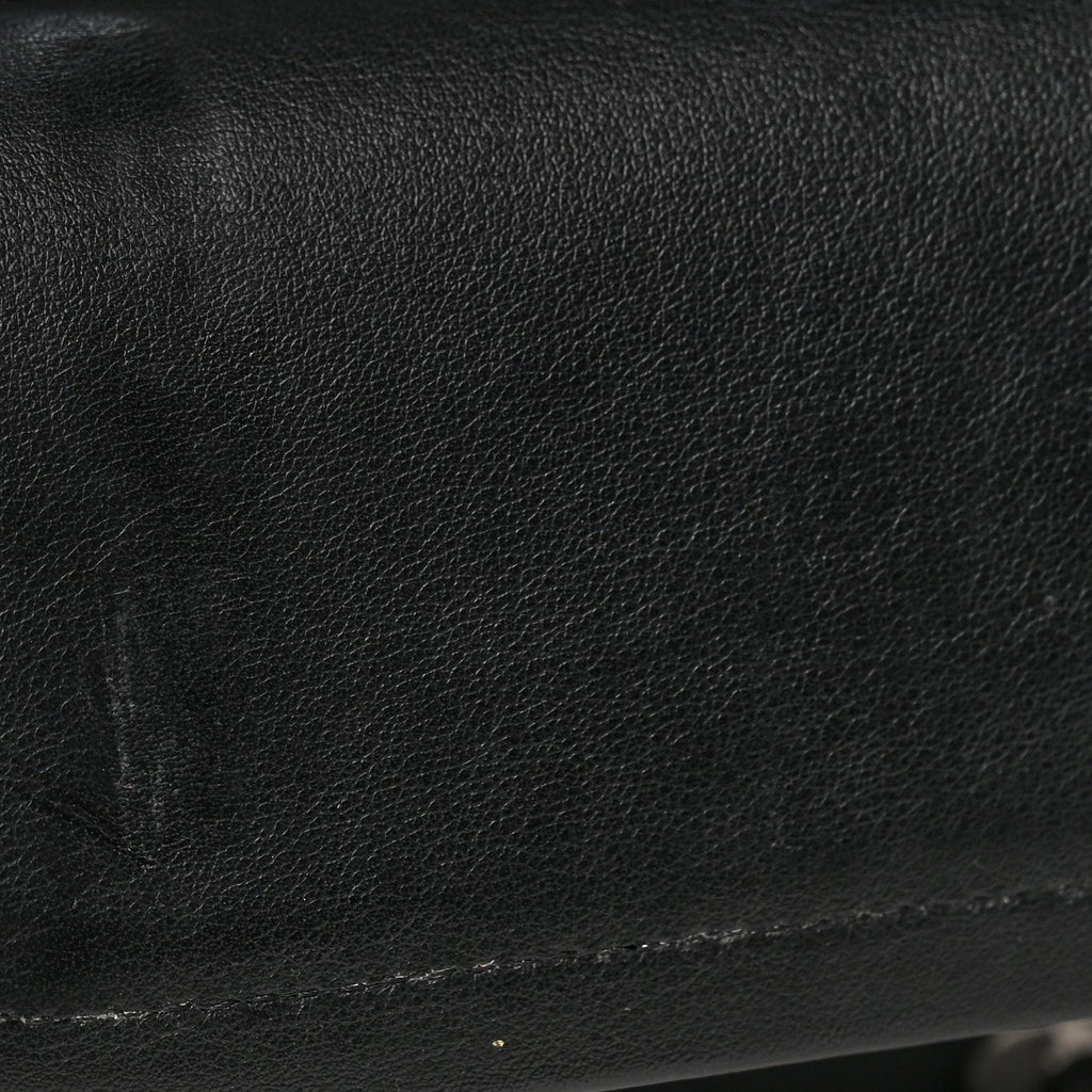 Lambskin Chevron Quilted Medium Double Flap Black wholesalehk.shop