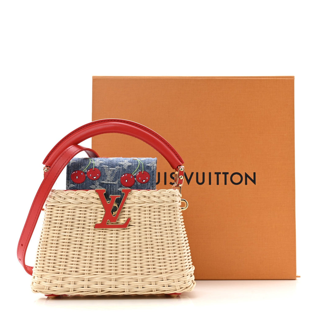 LV X TM Rattan Denim Calfskin Cerises Capucines Mini £¨ Direct shipment via from wholesalehk.shop