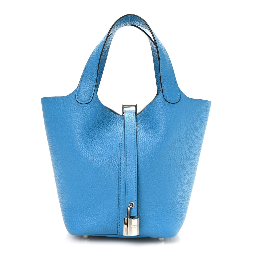 Taurillon Clemence Picotin Lock 18 PM Bleu Frida £¨ Direct shipment via from wholesalehk.shop