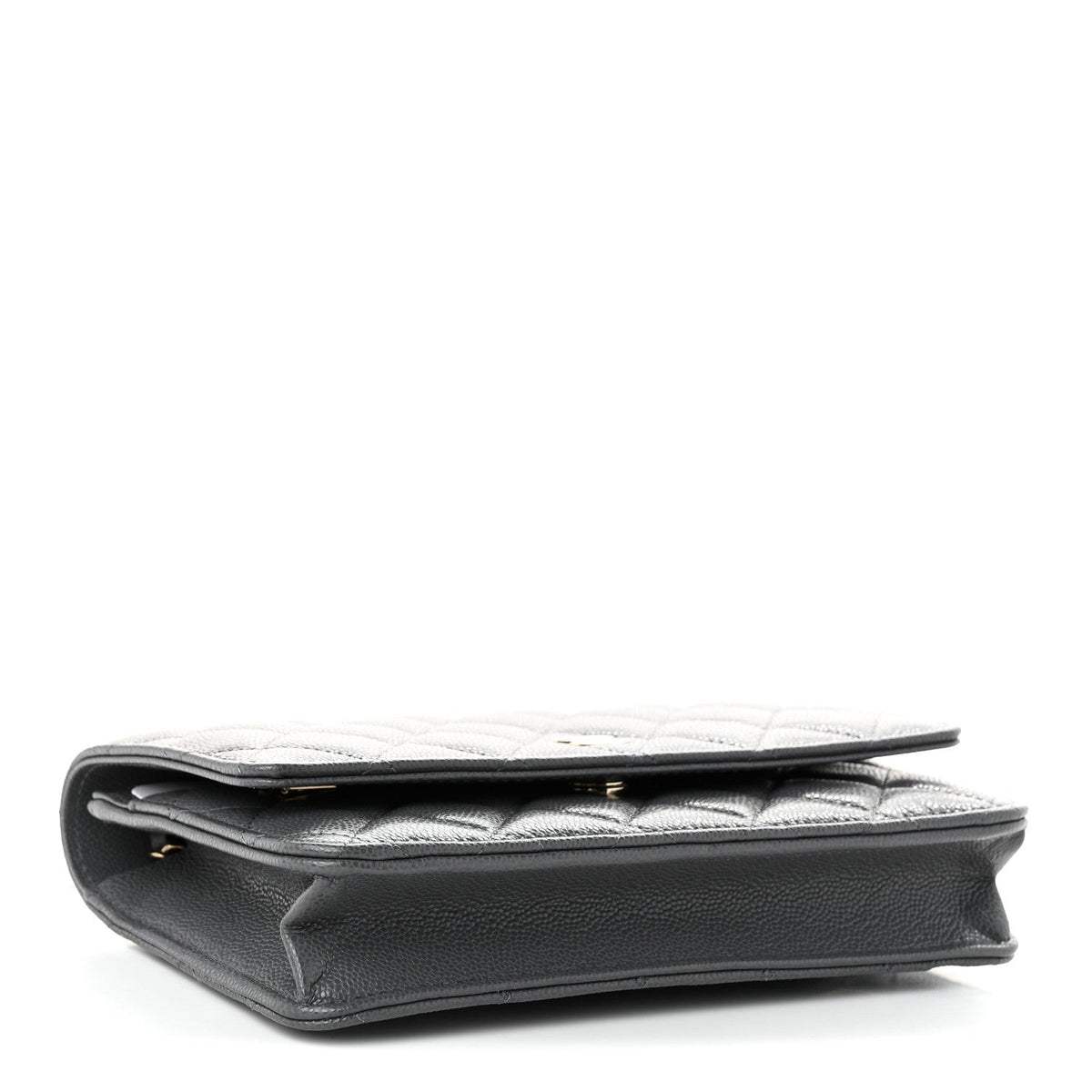 Caviar Quilted Wallet on Chain WOC Grey wholesalehk.shop