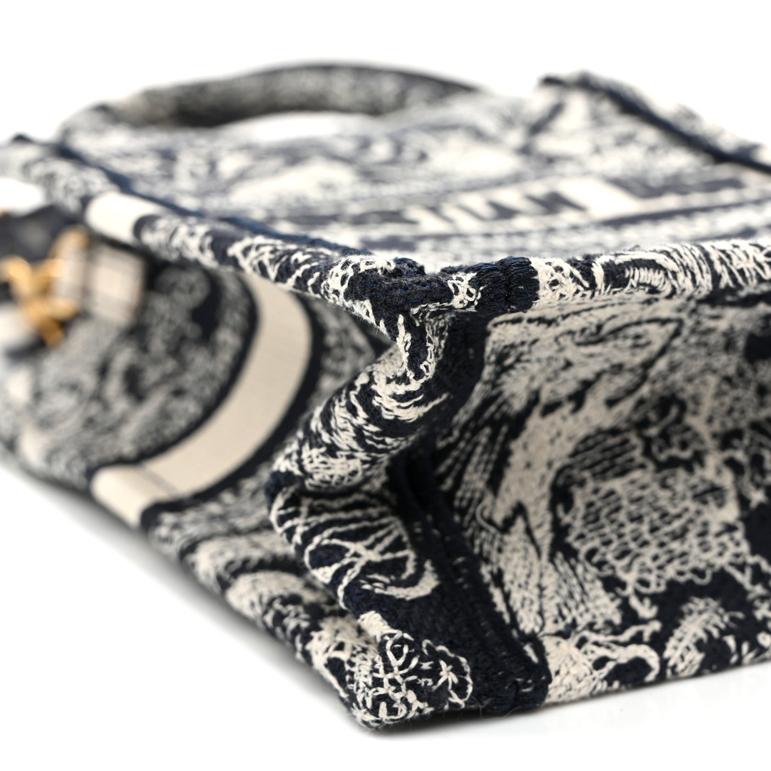 Canvas Toile de Jouy Reverse Embroidered Mini Book Tote Phone Bag Blue £¨ Direct shipment via from wholesalehk.shop