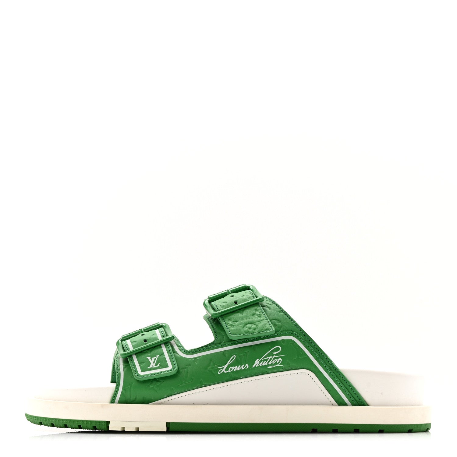Calfskin Embossed Mens Script Trainer Mules 8 Green White £¨ Direct shipment via from wholesalehk.shop