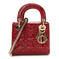 Patent Cannage Mini Lady Dior Red wholesalehk.shop