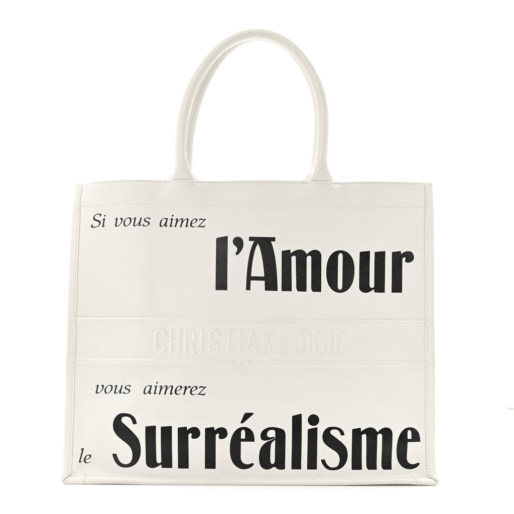 Calfskin Large Surrealism Book Tote Ivory £¨ Direct shipment via from wholesalehk.shop